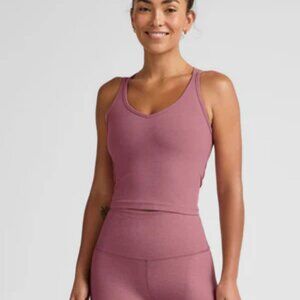 4/$20 Slim Racerback Cropped Sports Tank Bra Dusty Rose Pink Medium Urban Outfit